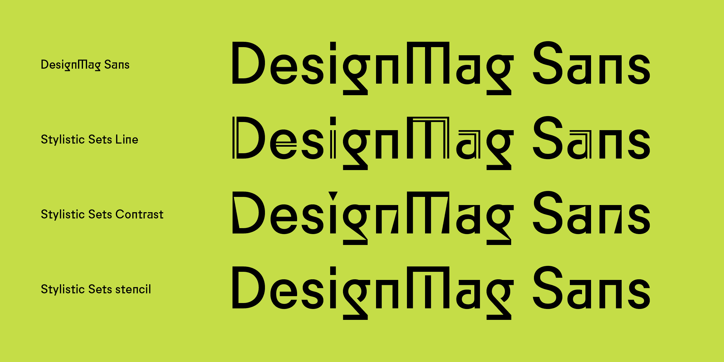 DesignMag Sans (디자인맥 산스) Font (서체, 글꼴)의 스타일 배리에이션