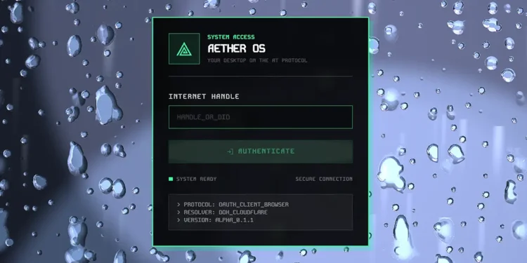 Aether OS 랜딩 페이지 스크린샷
