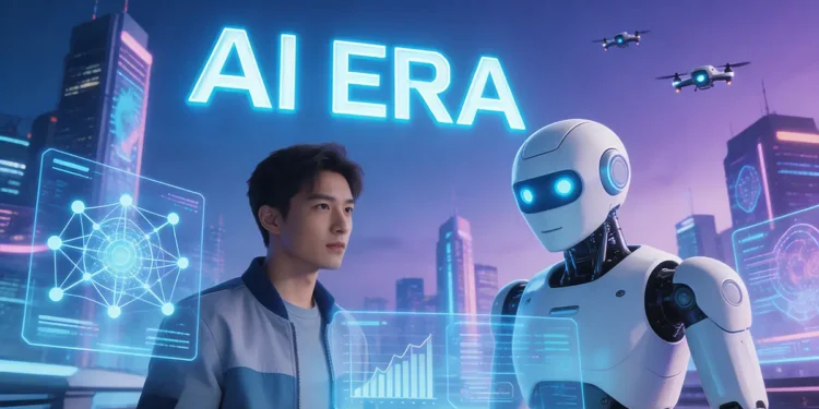 AI 시대를 표현한 생성 이미지