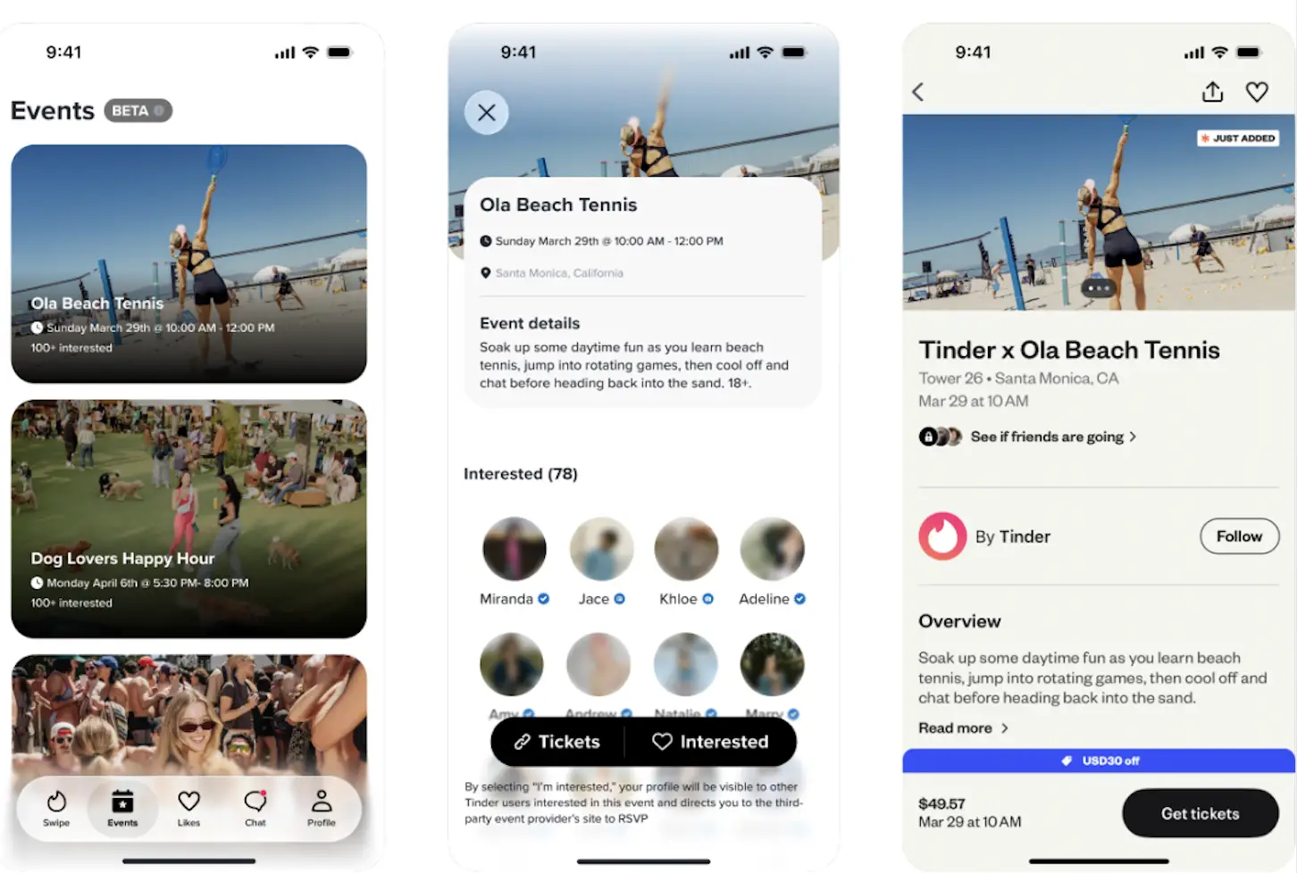 tinder app screen