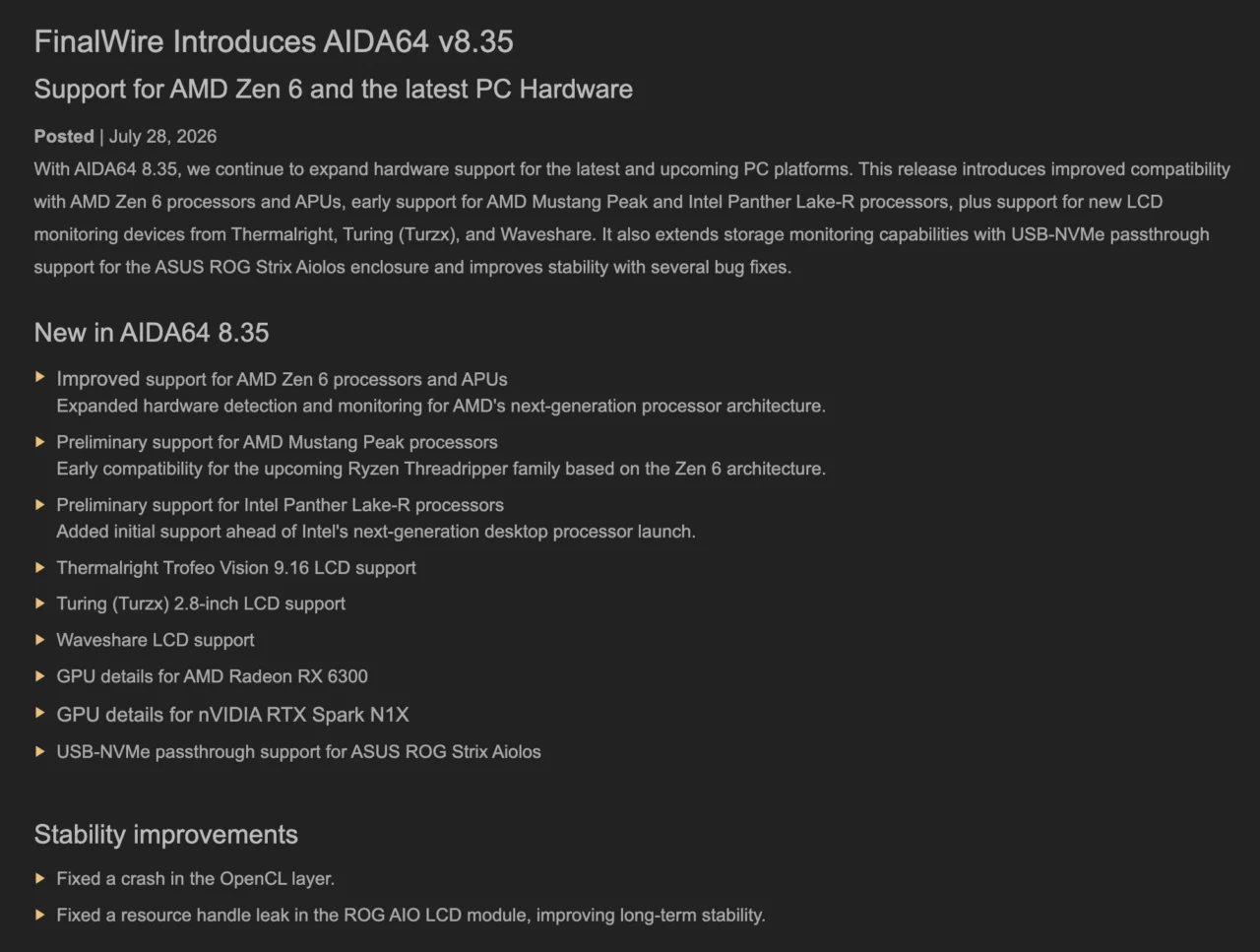 AIDA64, FinalWire Ltd. Screenshot by hipxhip.com